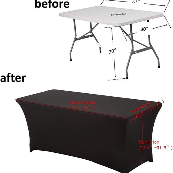 NEW Rectangular Spandex Table Cover (6 ft. Black) - Picture 1 of 3